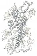 grape vine with John 15:5 verse written within its vines tattoo design idea