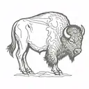bison outline side tattoo design idea