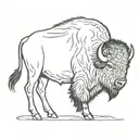 bison outline side tattoo design idea