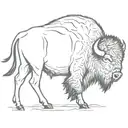 bison outline side tattoo design idea