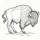 bison outline side tattoo design idea