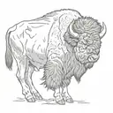 bison side profile looking tattoo design idea