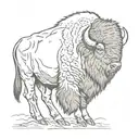 bison side profile looking tattoo design idea