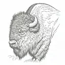 bison side profile looking tattoo design idea