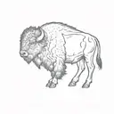 bison side profile outline filled tattoo design idea