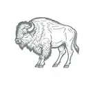 bison side profile outline filled tattoo design idea