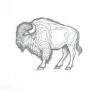 bison side profile outline filled tattoo design idea
