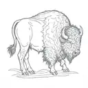 bison outline side tattoo design idea