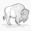 bison outline side tattoo design idea