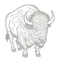 bison tattoo design idea