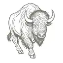 bison tattoo design idea