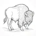 bison outline side tattoo design idea