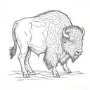 bison outline side tattoo design idea