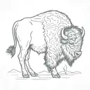 bison outline side tattoo design idea