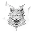 geto-dacic wolfhead-dragon tattoo design idea