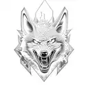 geto-dacic wolfhead-dragon tattoo design idea