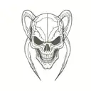 alien skull with scales tattoo design idea