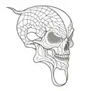alien skull with scales tattoo design idea