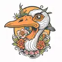 goose being silly tattoo design idea