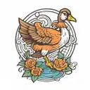 goose being silly tattoo design idea