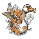 goose being silly tattoo design idea