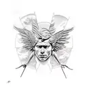 Icarus the mythologic character tattoo design idea