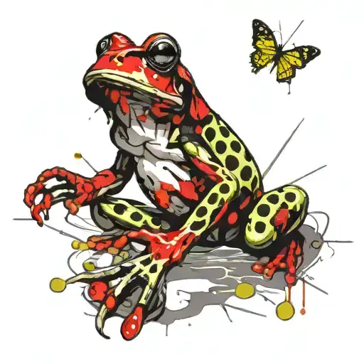 frog in boxing gloves tattoo design idea