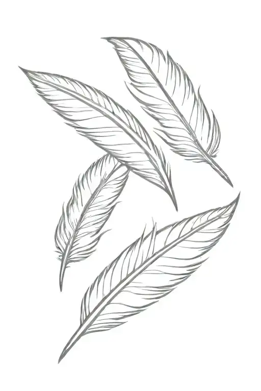 2 feathers tattoo design idea