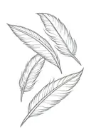 2 feathers tattoo design idea