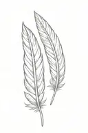 2 feathers tattoo design idea