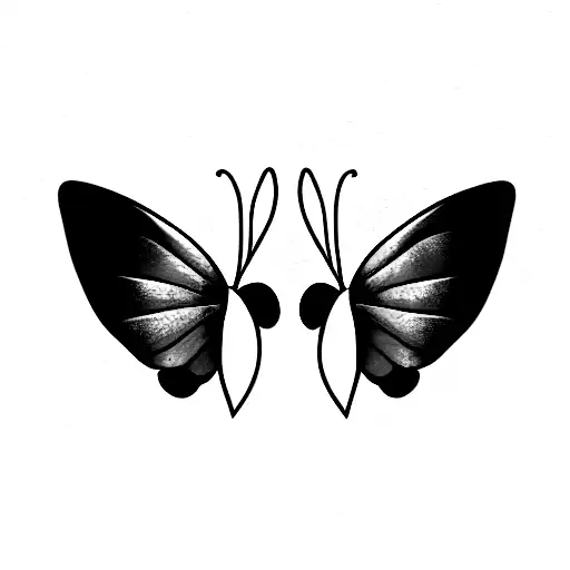 2 butterflies over a rainbow tattoo design idea