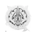 natraj with om in circle tattoo design idea