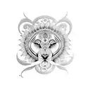 natraj with om in circle tattoo design idea