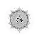 natraj with om in circle tattoo design idea