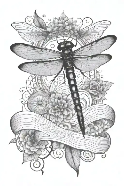 dragonfly surrounded by a mandala design tattoo design idea