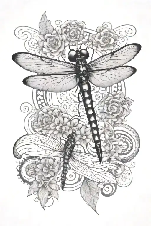 dragonfly surrounded by a mandala design tattoo design idea