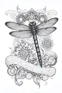 dragonfly surrounded by a mandala design tattoo design idea