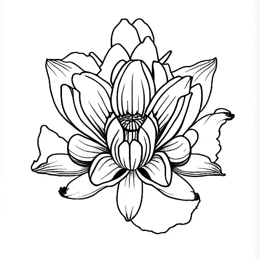 Minimalist "Daffodil, Water Lily, Morning Glory,..." Tattoo Idea