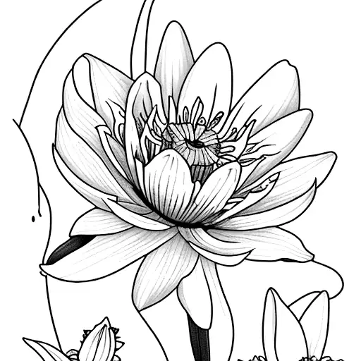 Minimalist "Daffodil, Water Lily, Morning Glory,..." Tattoo Idea