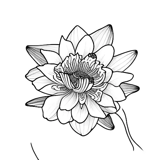 Minimalist "Daffodil, Water Lily, Morning Glory,..." Tattoo Idea