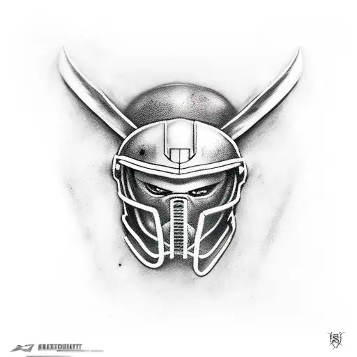 spartan helment and sparrow tattoo design idea