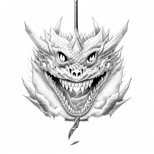 Guts smile with dragonsword from manga berserk tattoo design idea