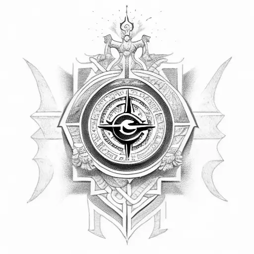 A detailed illustration of the Corinthians logo with a blackwork style tattoo design idea