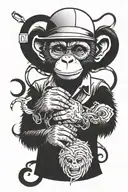 gangster monkey tattoo design idea