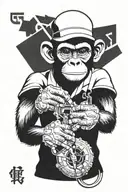 gangster monkey tattoo design idea