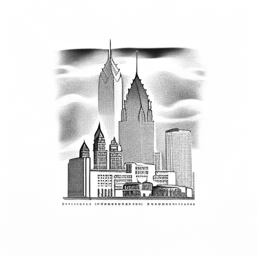 philly skyline tattoo design idea
