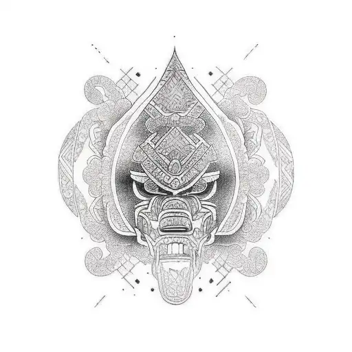 Polynesian mixed tattoo design idea