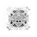 Polynesian mixed tattoo design idea