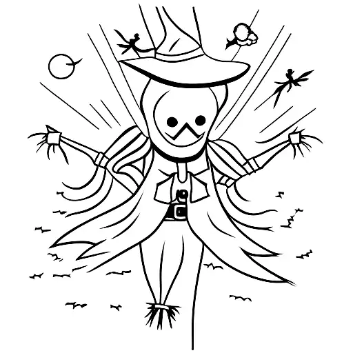 scarecrow outline simple  tattoo design idea