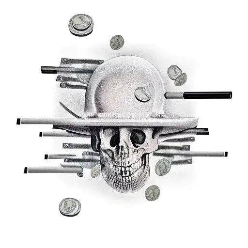 money, guns, drugs tattoo design idea